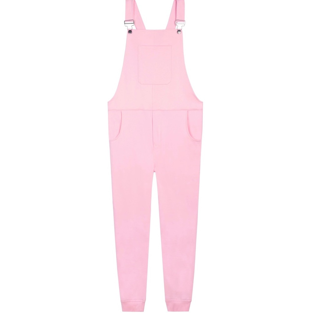 Candy pink swoveralls sweat pant overalls seen on shark tank like new small